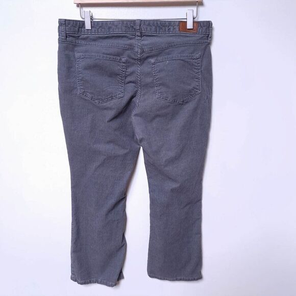 Lands End Corduroy Pants Womens Petite 14 14P Gray Mid-Rise Straight Leg Cords - Picture 3 of 10